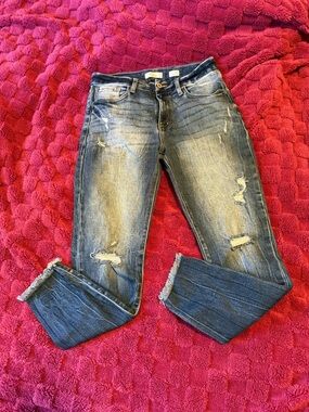 KanCan Distressed Medium Dark Blue Skinny Jeans